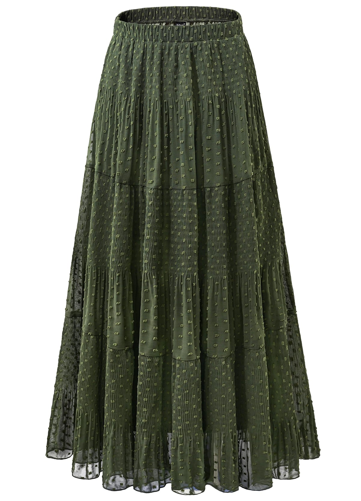 Women's Chiffon White Flowy Maxi Skirts Boho Summer Elastic Waisted Pleated A Line Long Skirt for Women 2026