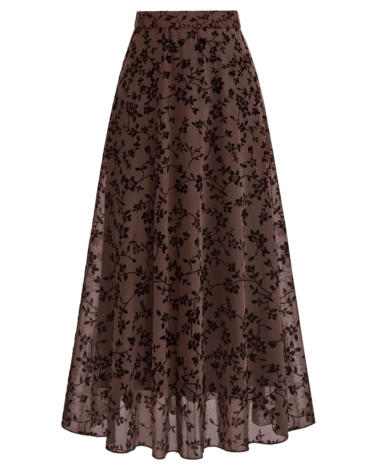 BTFBM Womens Floral Mesh Maxi Skirts Long Tulle Skirt