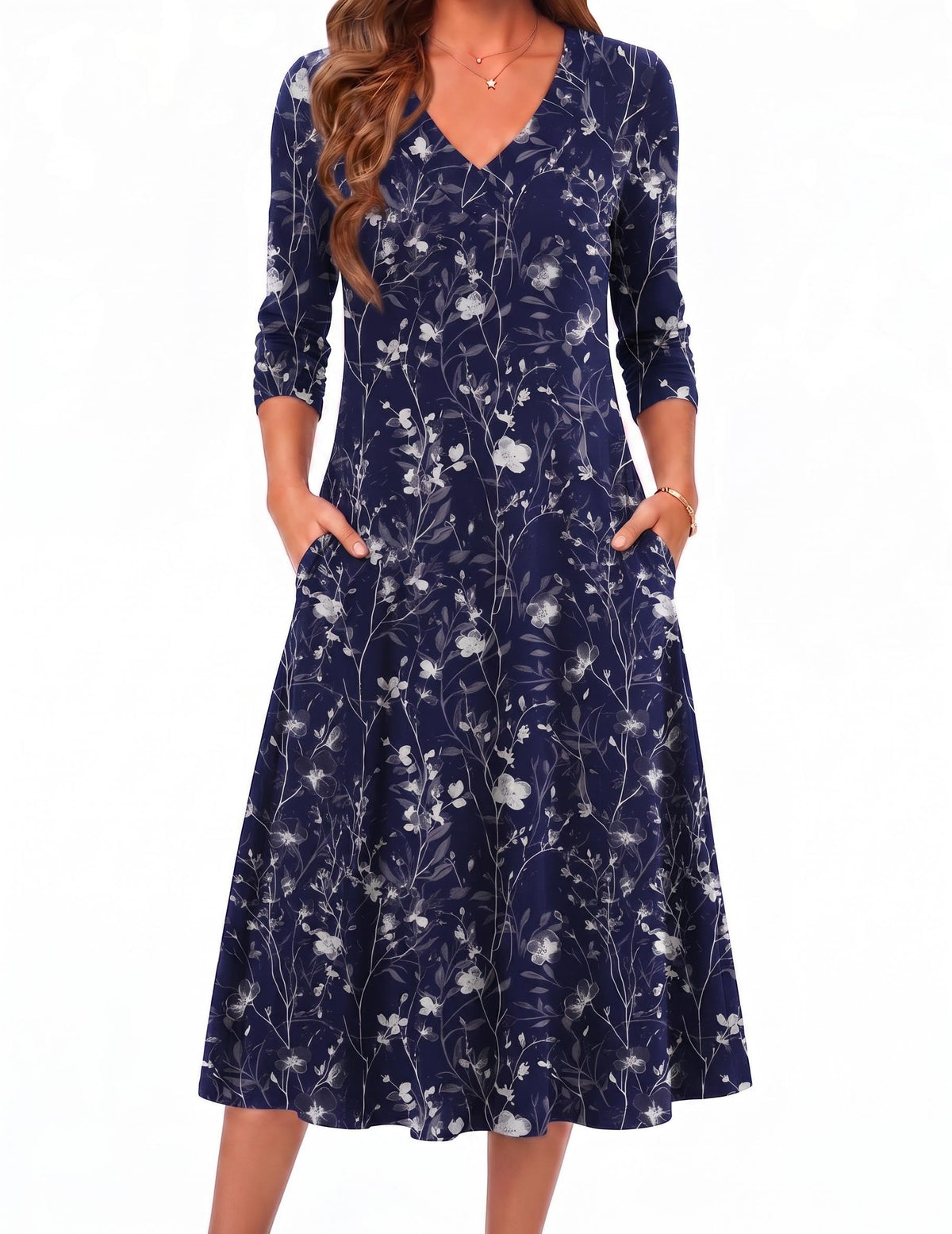 Zeagoo Dresses for Womens Long Sleeve Midi Dress Fall Casual A Line Dress