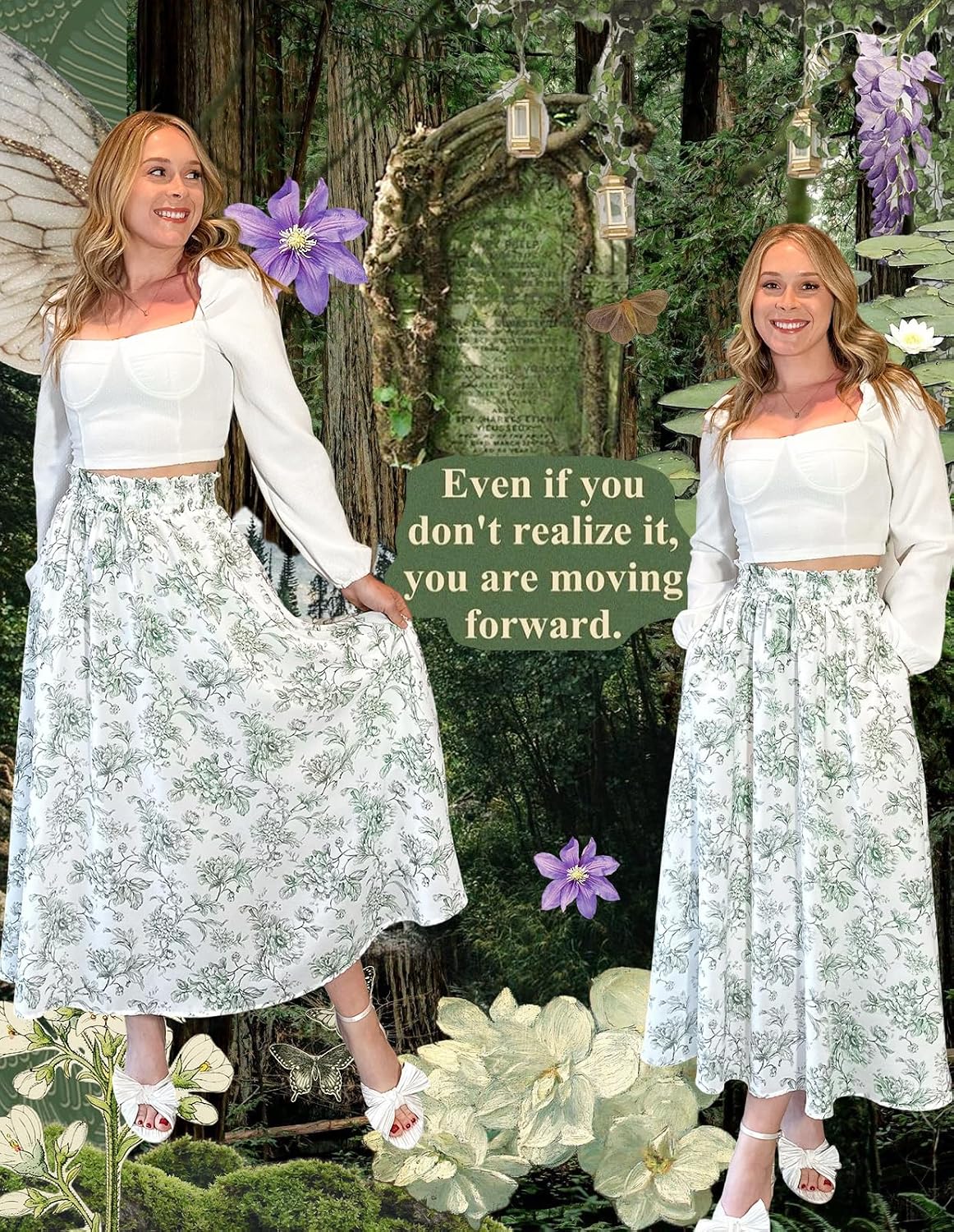 Scarlet Darkness Floral Maxi Skirts for Women Summer Victorian Long Skirt