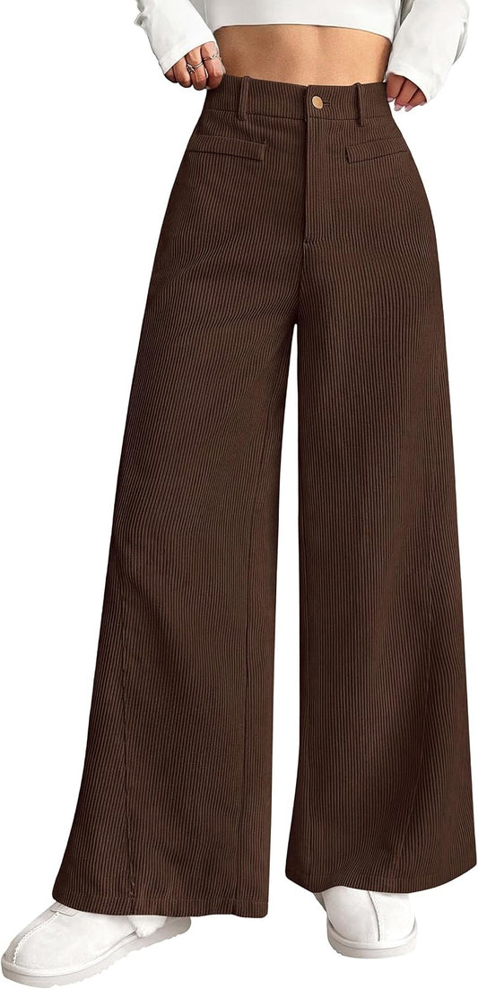 PRETTYGARDEN Women's High Waisted Corduroy Pants Casual