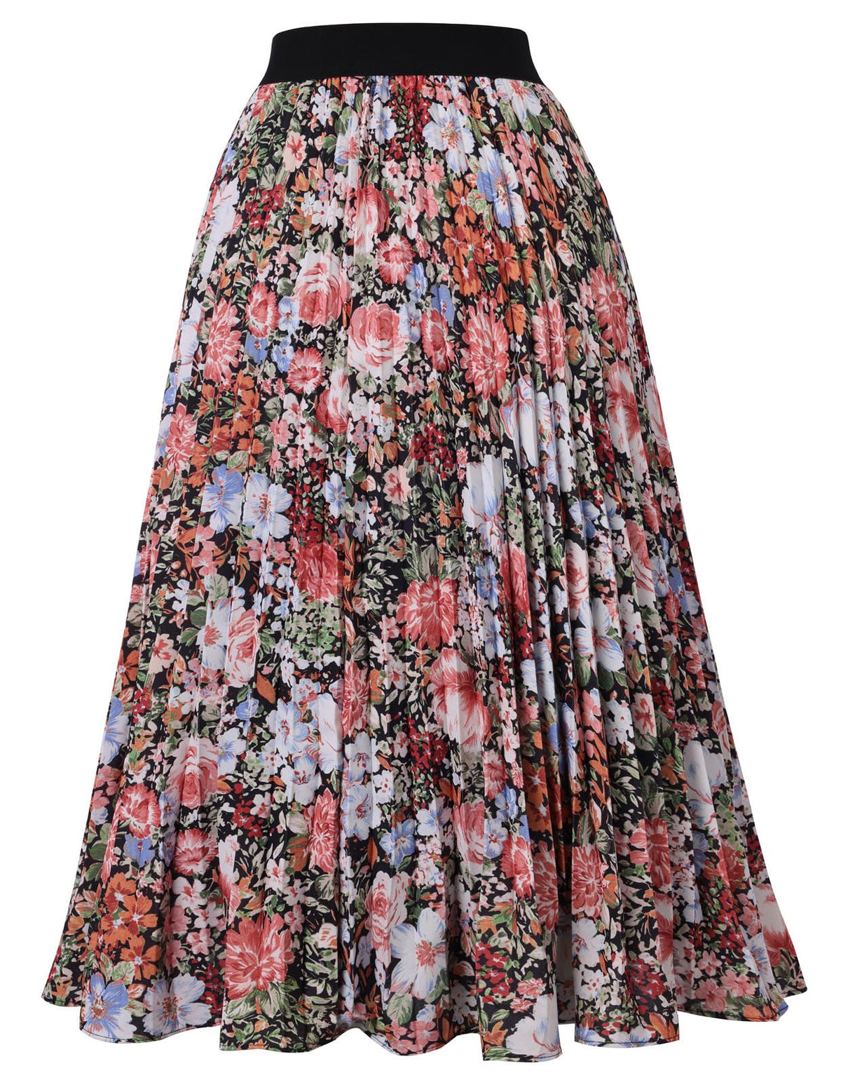 GRACE KARIN Pleated Midi Skirt for Women Chiffon A-Line Outfits