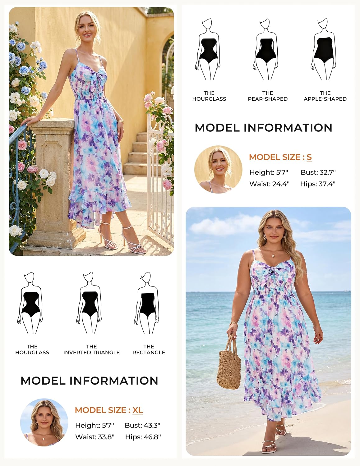 GRACE KARIN Women's Summer Floral Maxi Sundresses