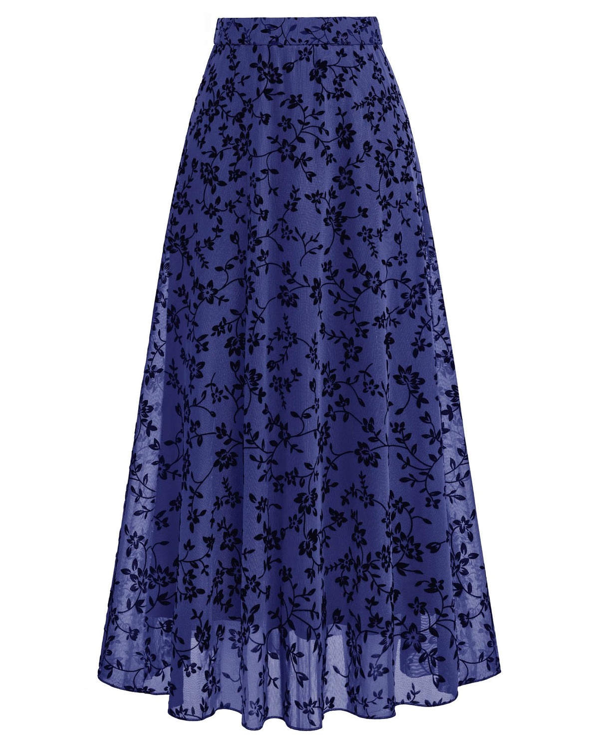 BTFBM Womens Floral Mesh Maxi Skirts Long Tulle Skirt