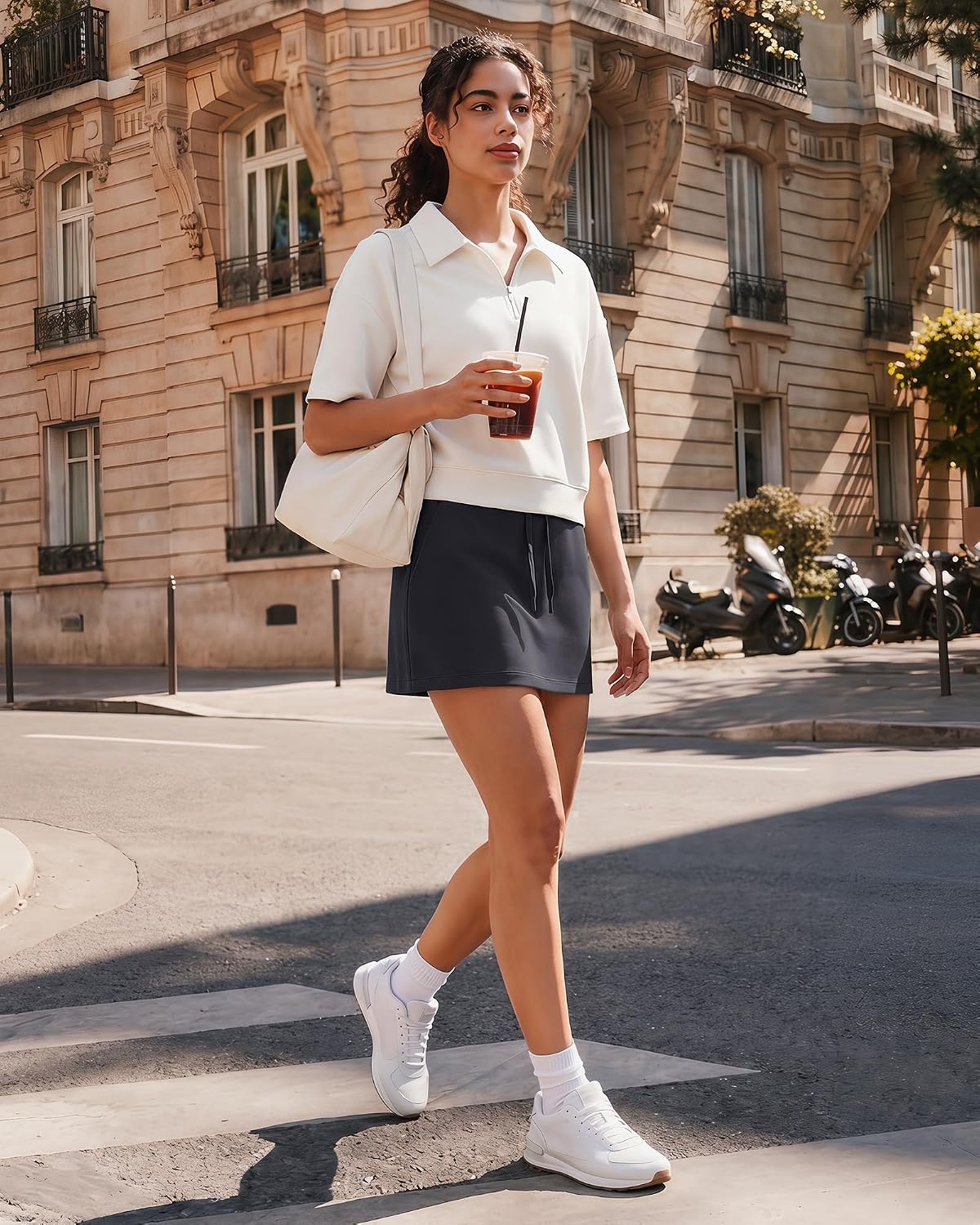 G4Free Smoofit Modal Soft A Line Casual Skirt for Women with 2 Side Pockets