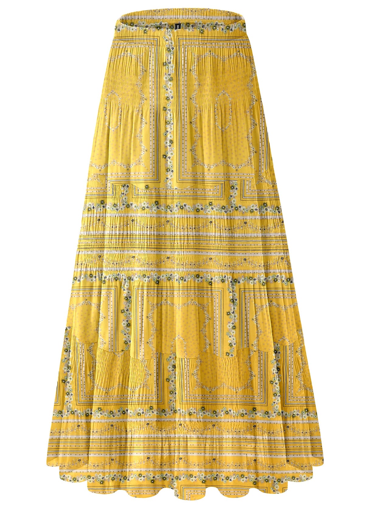 Women's Chiffon White Flowy Maxi Skirts Boho Summer Elastic Waisted Pleated A Line Long Skirt for Women 2026