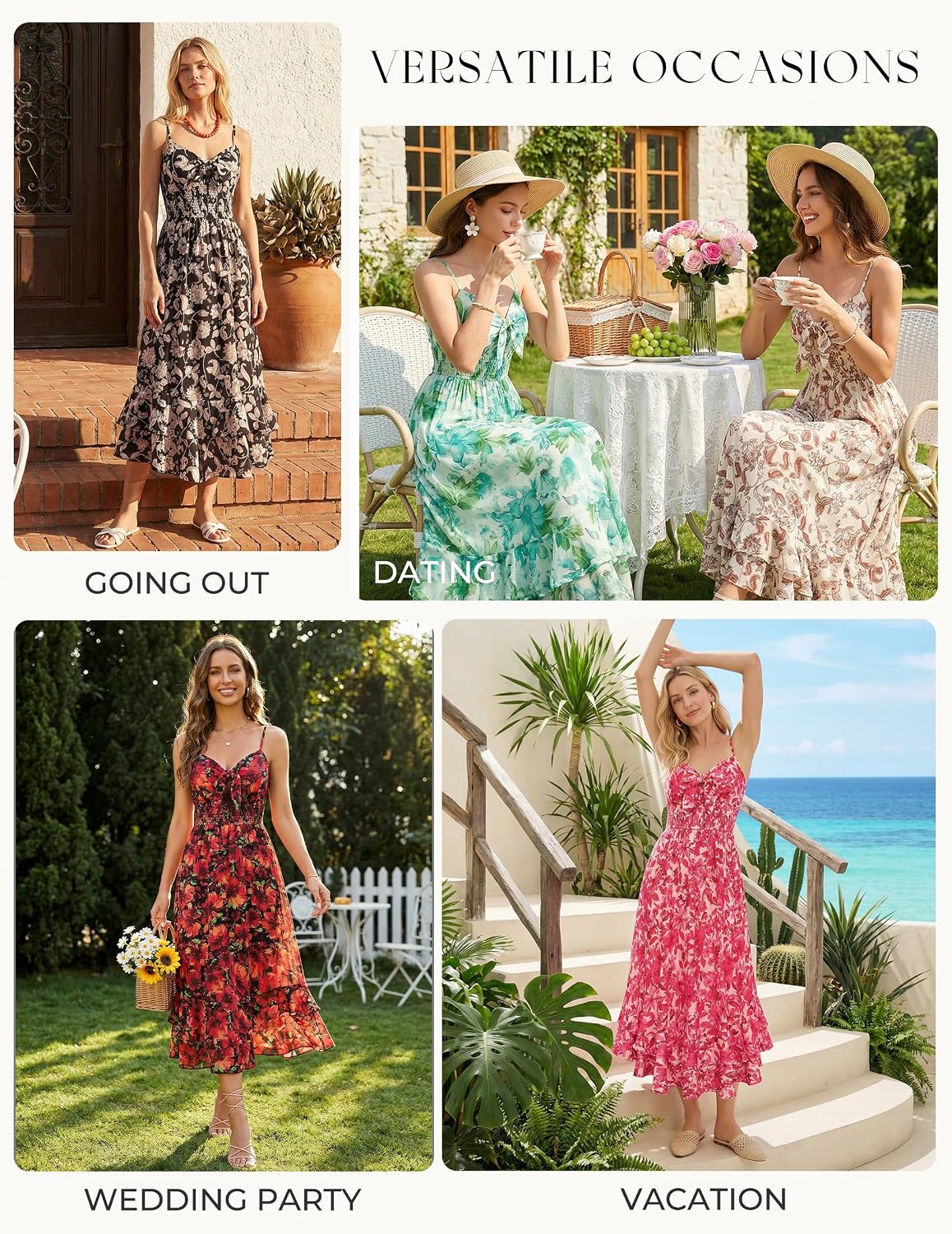 GRACE KARIN Women's Summer Floral Maxi Sundresses