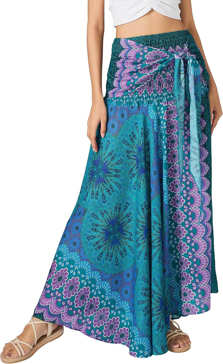 Joob Joob Long Boho Skirts for Women - Bohemian Hippie Maxi Summer Skirt