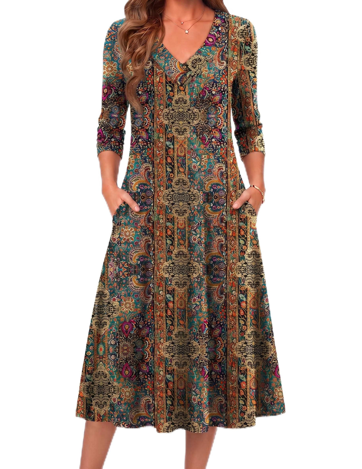 Zeagoo Dresses for Womens Long Sleeve Midi Dress Fall Casual A Line Dress