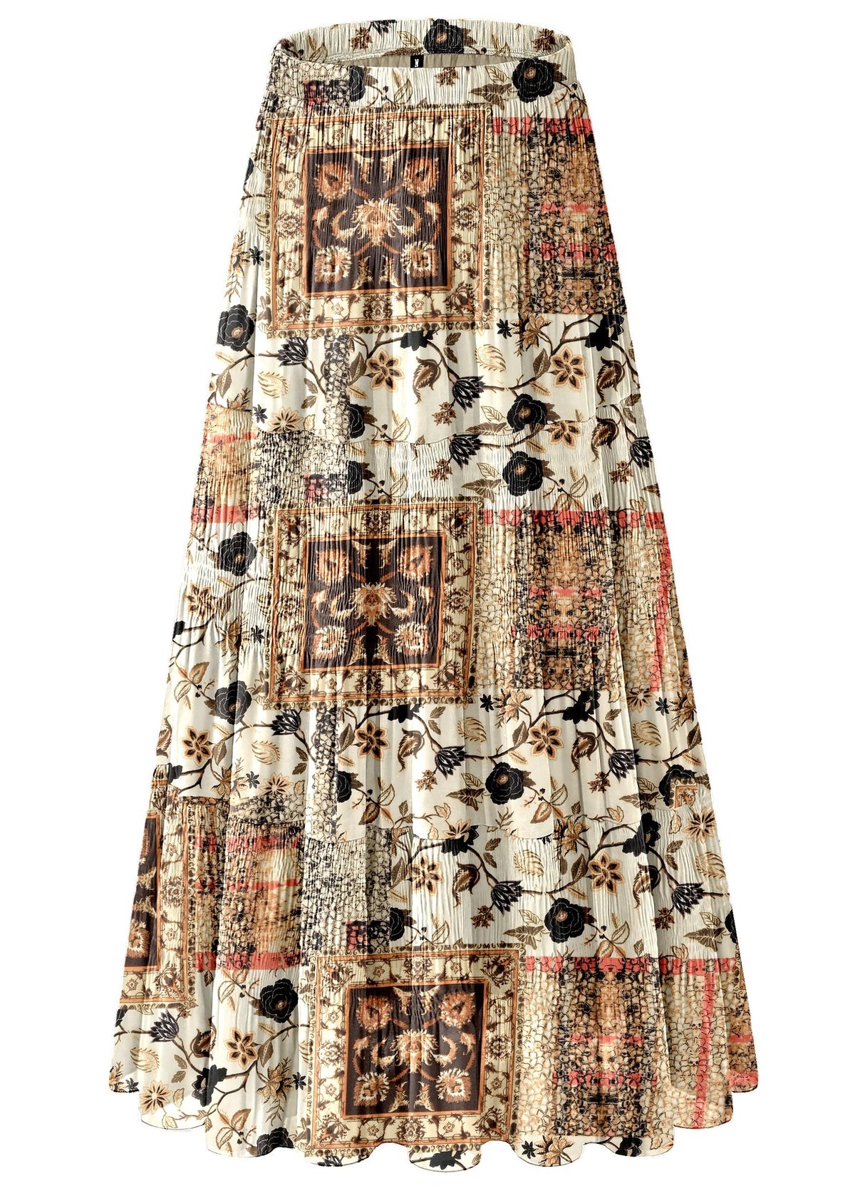 Women's Chiffon White Flowy Maxi Skirts Boho Summer Elastic Waisted Pleated A Line Long Skirt for Women 2026