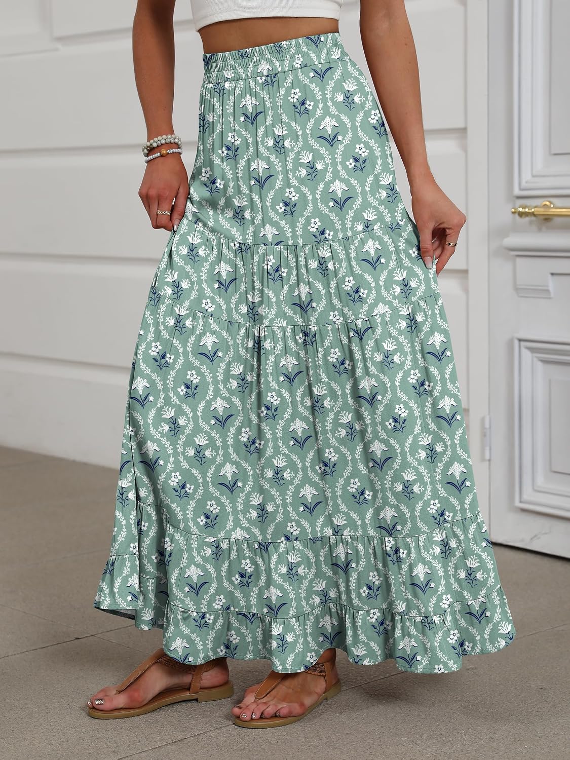 ANRABESS Women’s Summer Flowy Maxi Skirts with Pockets