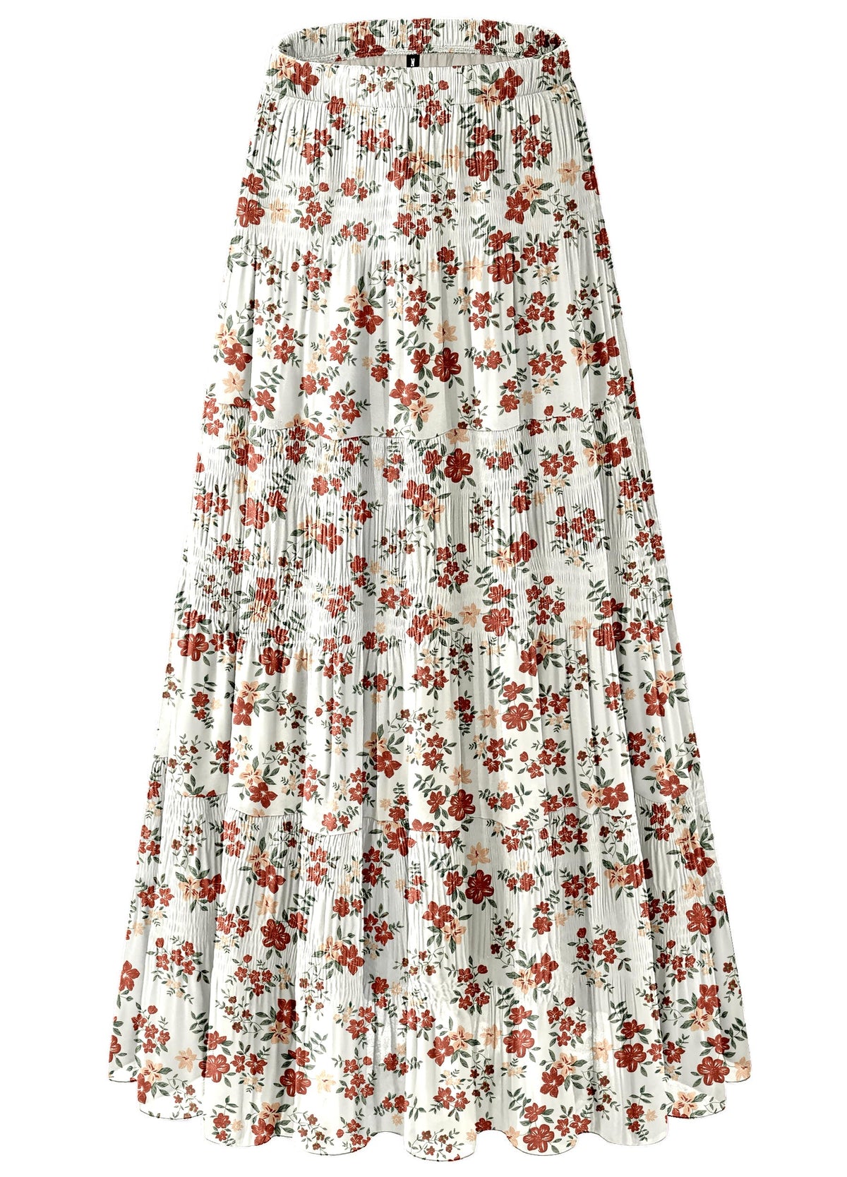 Women's Chiffon White Flowy Maxi Skirts Boho Summer Elastic Waisted Pleated A Line Long Skirt for Women 2026