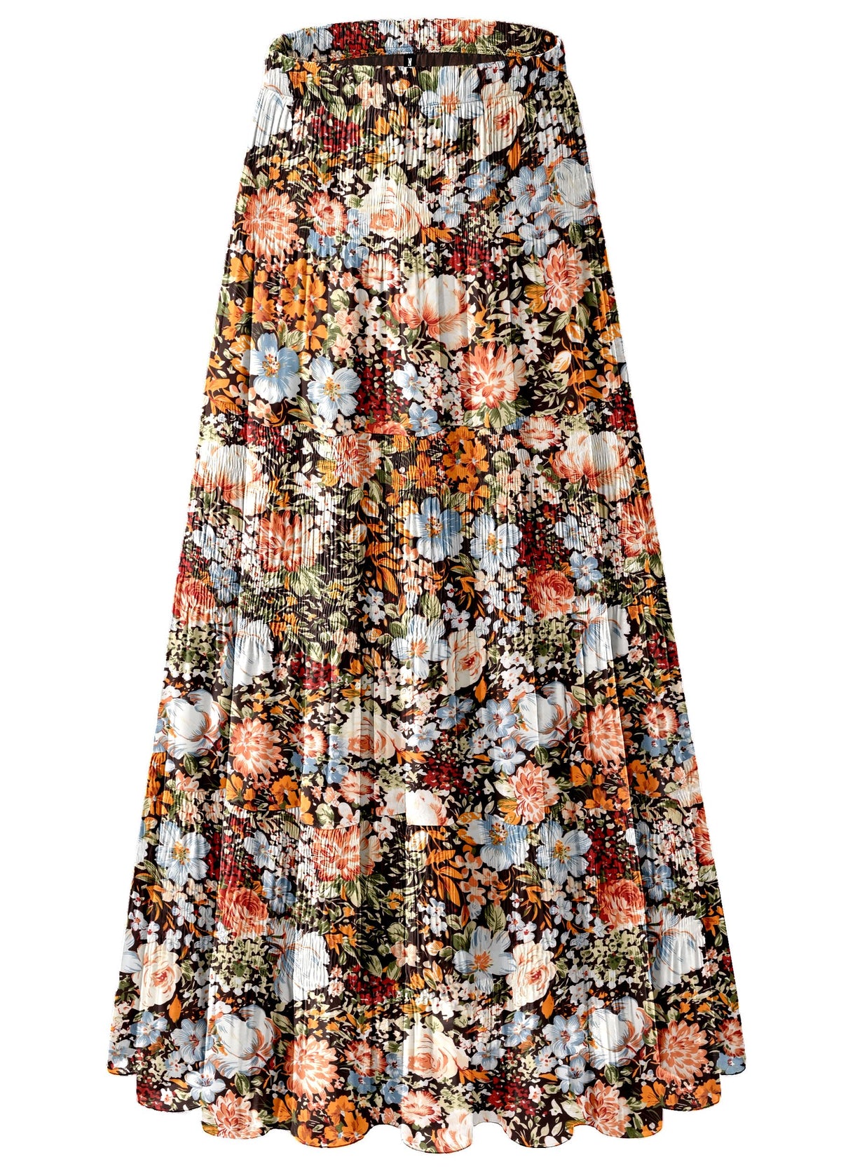 Women's Chiffon White Flowy Maxi Skirts Boho Summer Elastic Waisted Pleated A Line Long Skirt for Women 2026