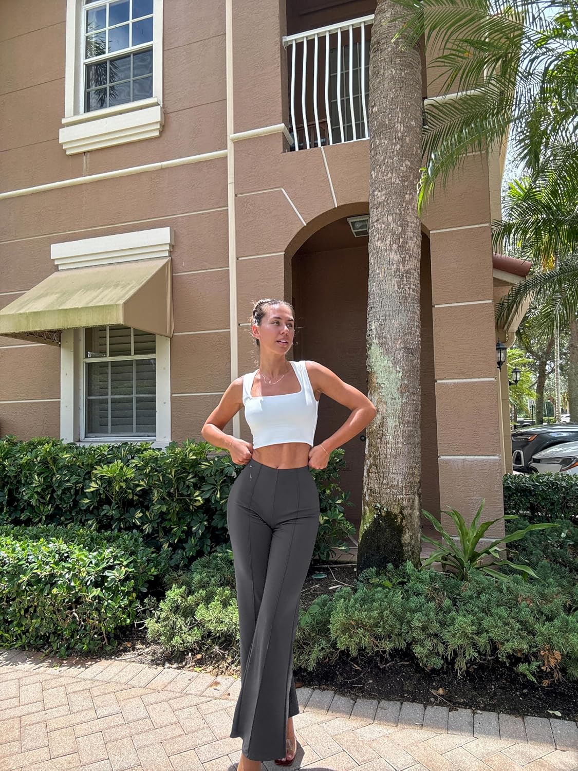 OQQ Women Wide Leg Pants High Waist Casual Pants Clothes Outfits