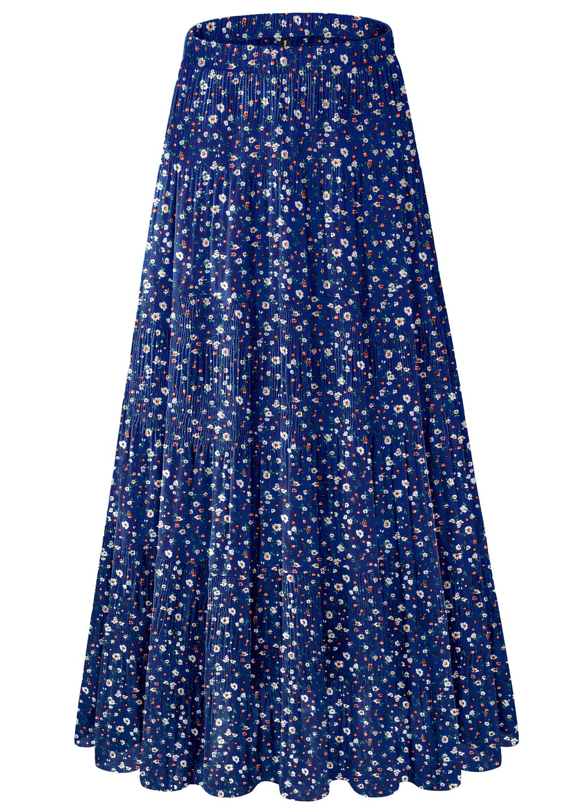 Women's Chiffon White Flowy Maxi Skirts Boho Summer Elastic Waisted Pleated A Line Long Skirt for Women 2026
