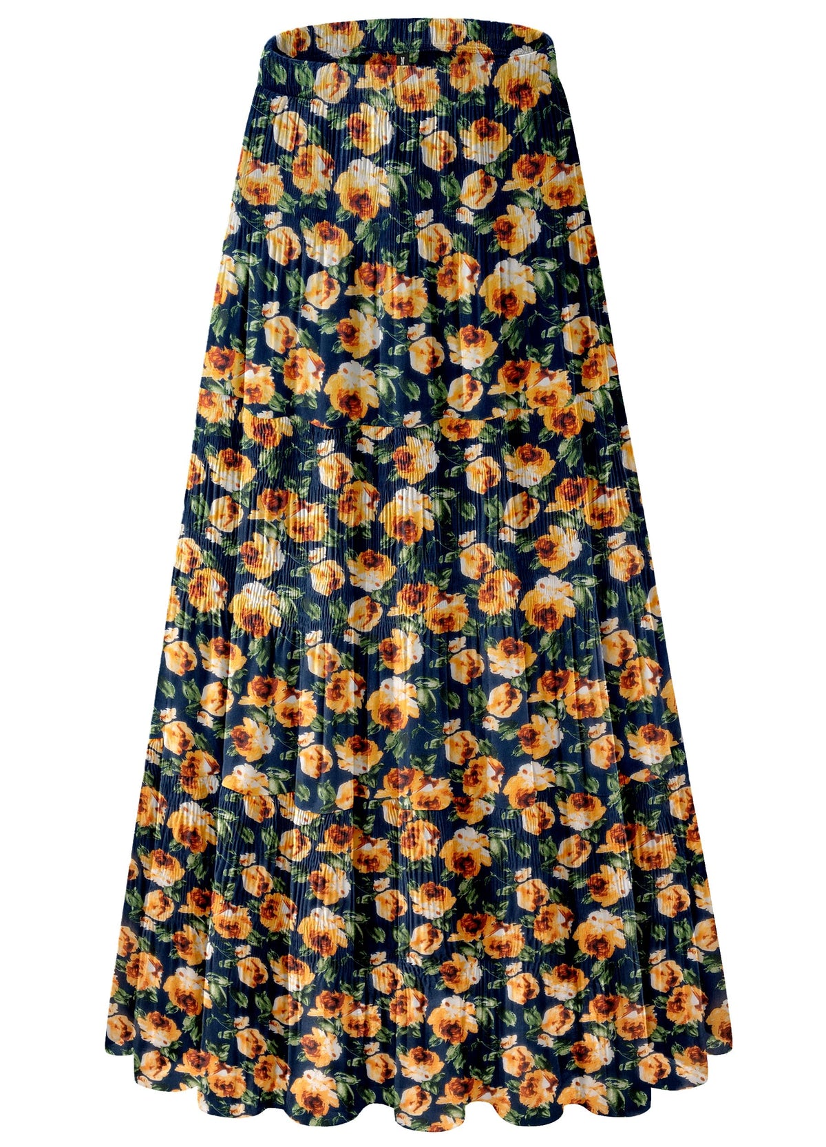 Women's Chiffon White Flowy Maxi Skirts Boho Summer Elastic Waisted Pleated A Line Long Skirt for Women 2026