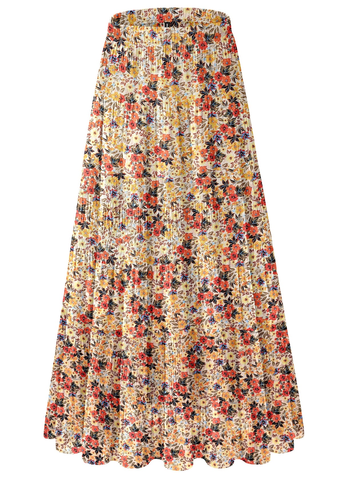Women's Chiffon White Flowy Maxi Skirts Boho Summer Elastic Waisted Pleated A Line Long Skirt for Women 2026