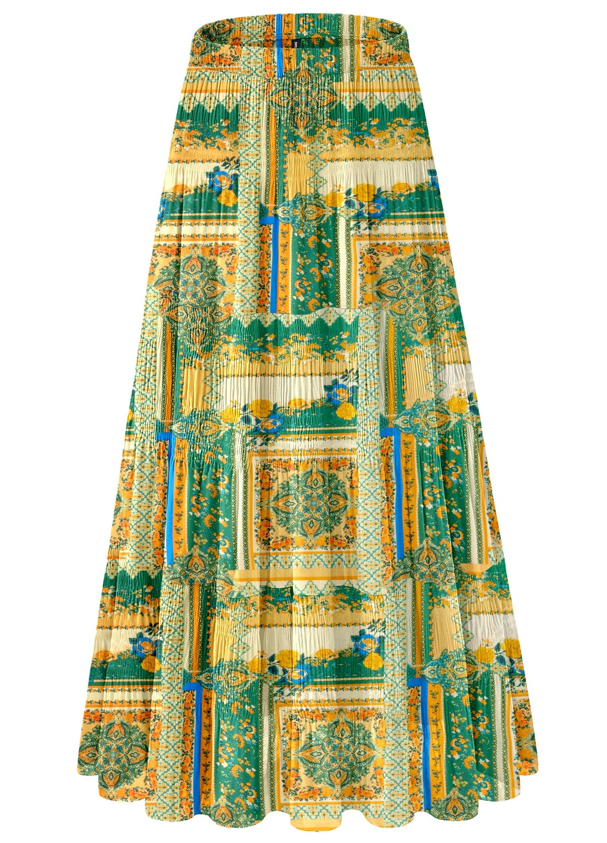 Women's Chiffon White Flowy Maxi Skirts Boho Summer Elastic Waisted Pleated A Line Long Skirt for Women 2026