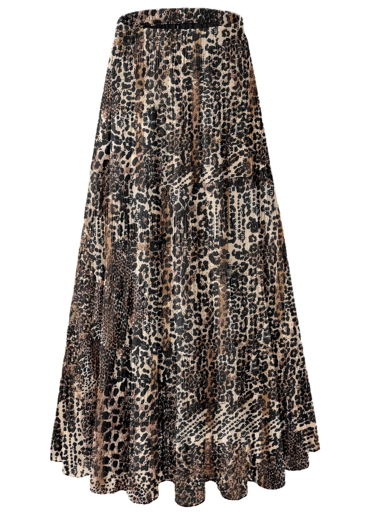 Women's Chiffon White Flowy Maxi Skirts Boho Summer Elastic Waisted Pleated A Line Long Skirt for Women 2026