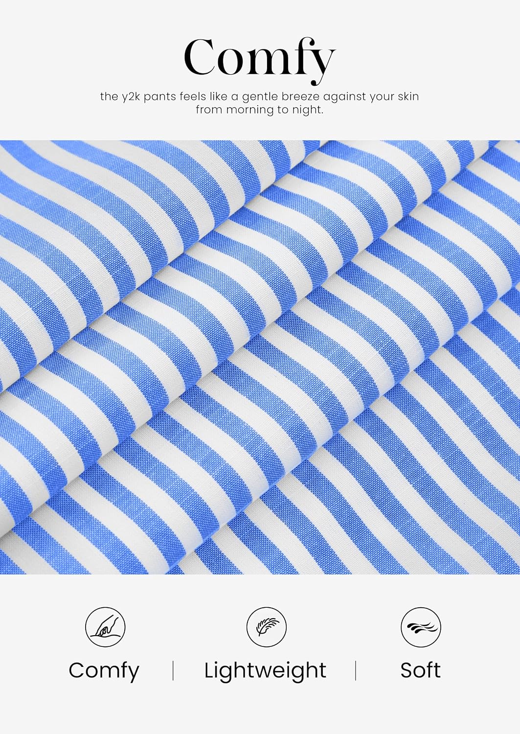 PRETTYGARDEN Striped Wide Leg Pants Women Loungewear with Pocket