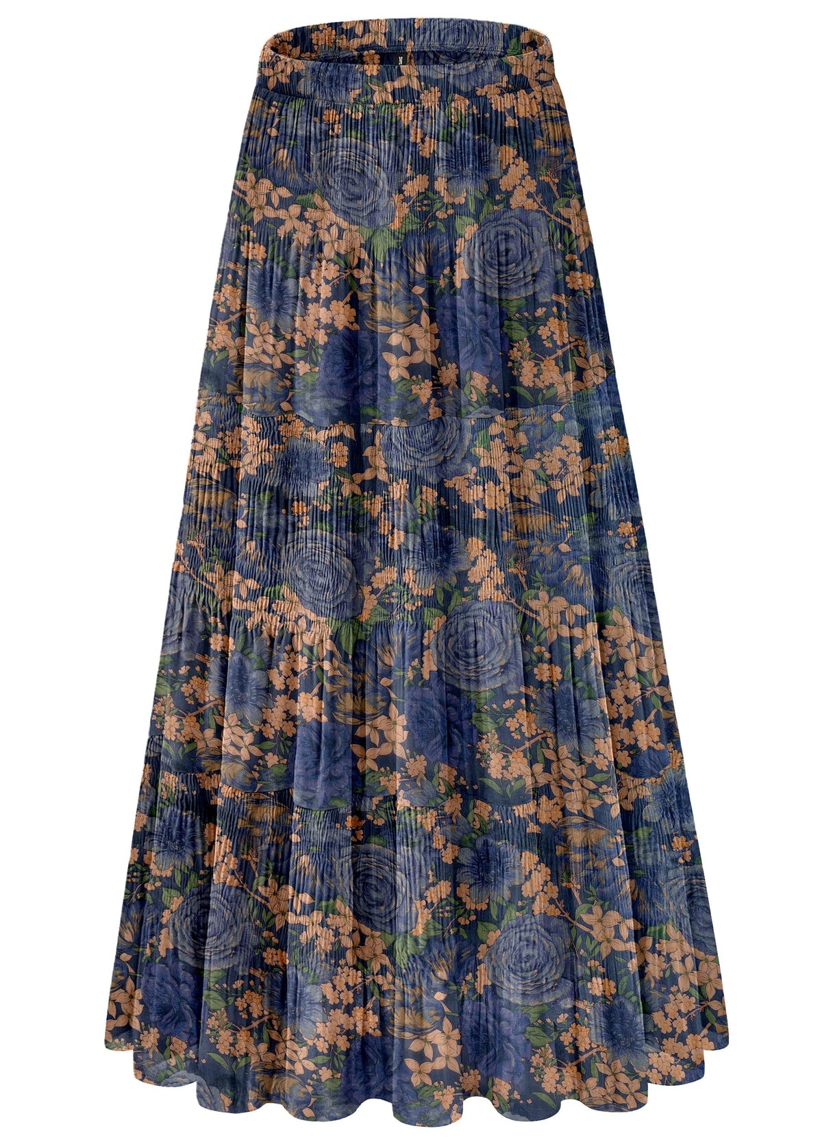 Women's Chiffon White Flowy Maxi Skirts Boho Summer Elastic Waisted Pleated A Line Long Skirt for Women 2026