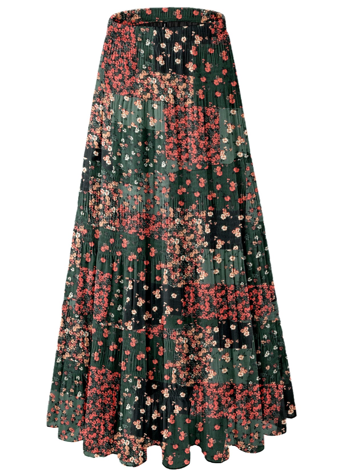 Women's Chiffon White Flowy Maxi Skirts Boho Summer Elastic Waisted Pleated A Line Long Skirt for Women 2026