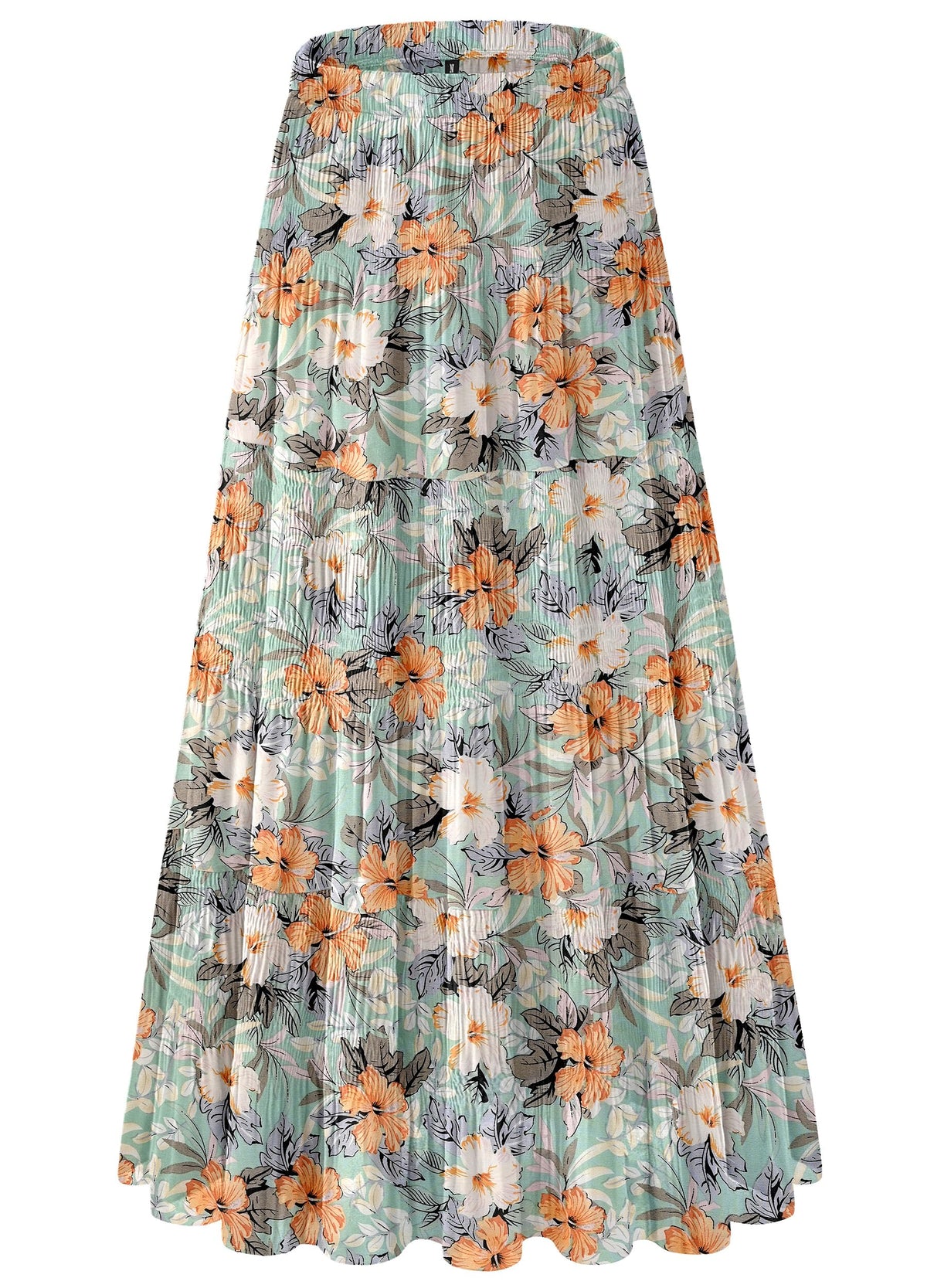 Women's Chiffon White Flowy Maxi Skirts Boho Summer Elastic Waisted Pleated A Line Long Skirt for Women 2026