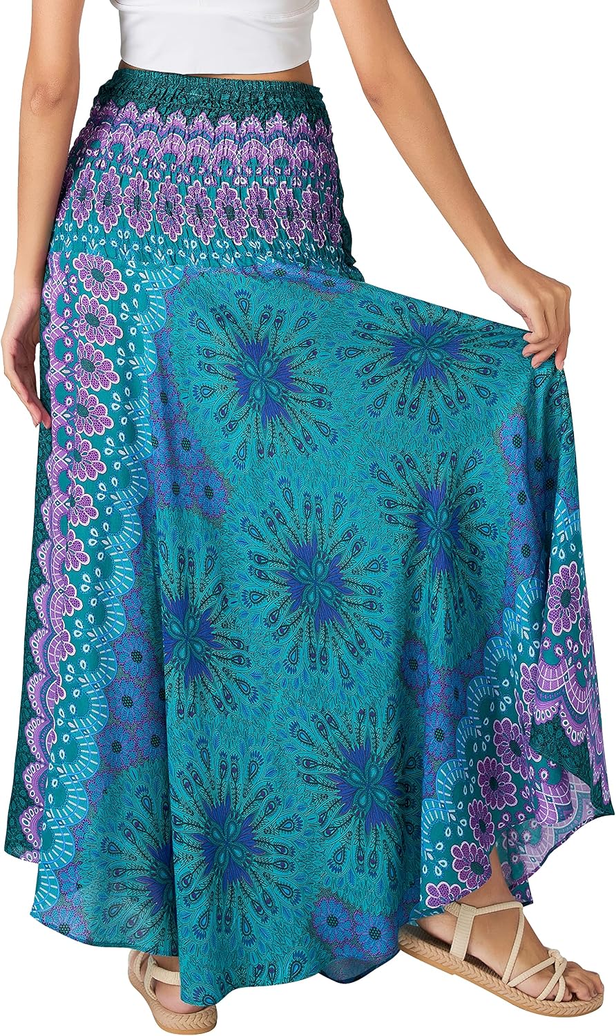 Joob Joob Long Boho Skirts for Women - Bohemian Hippie Maxi Summer Skirt
